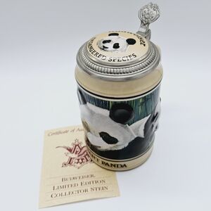 ANHEUSER BUSCH | Budweiser Endangered Species Series giant panda stein 1992